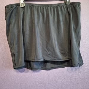 Cacique Swim womens 16 black swimming skirt 15" tankini skort bottoms plus size